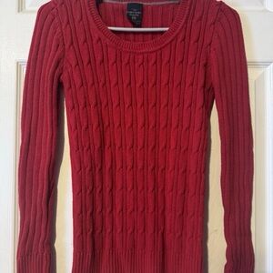 Faded Glory Red Cable Knit Fitted Sweater Womens Sz  Small Y2K